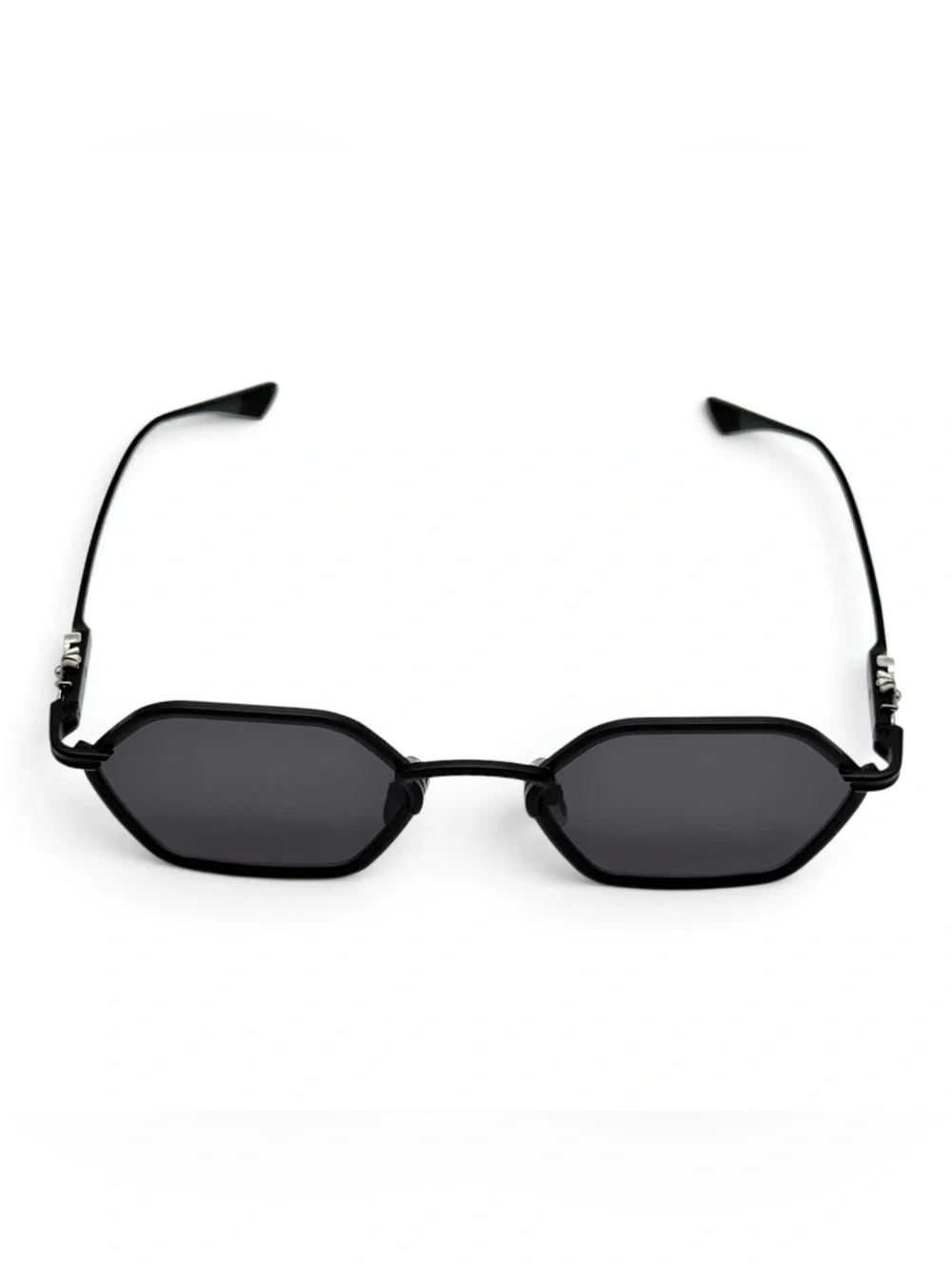 Chrome Hearts Black Sunglasses with Black Pebbled Leather Case